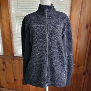 Kuhl Naturafleece mock neck full zip jacket wool blend black dark gray Men's XL